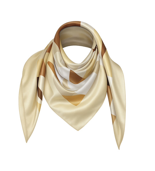 Foulard Satin Poly cm 90 x 90 - variante Beige D566