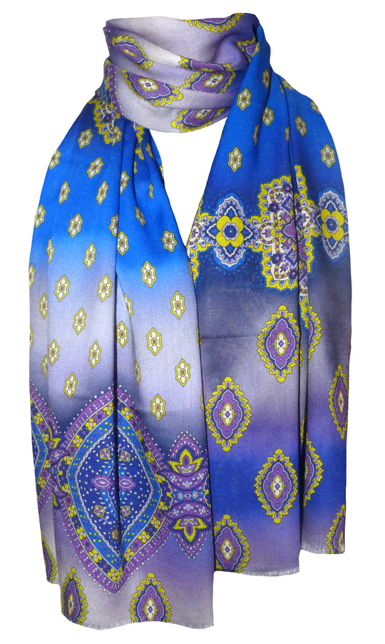Wool blend stole design 54117 variant 21 royal