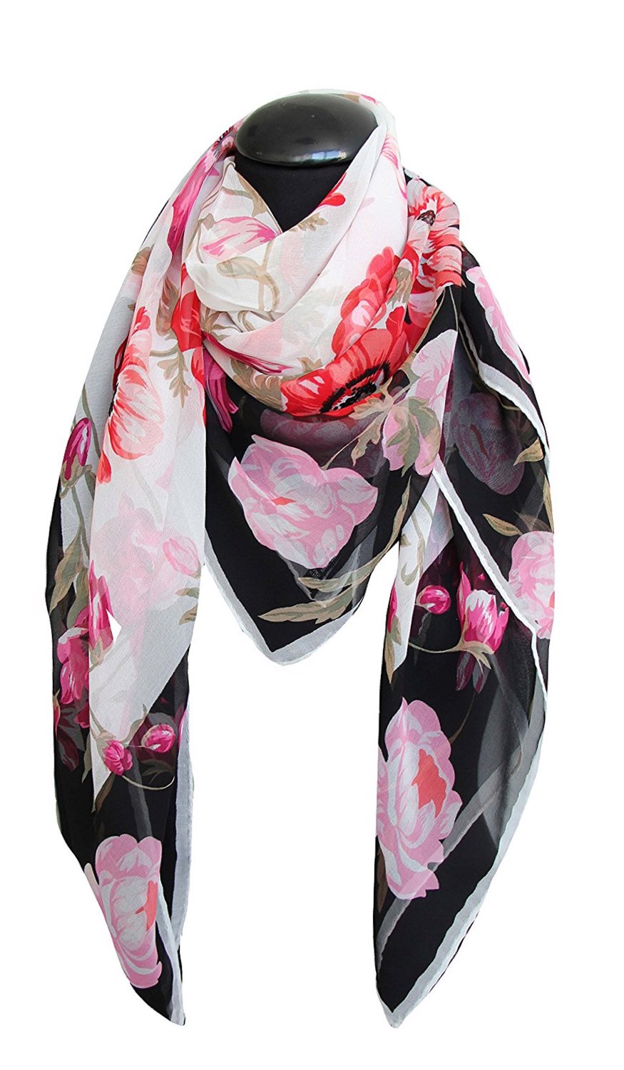 Grand foulard Tessago in seta 100% con disegno floreale