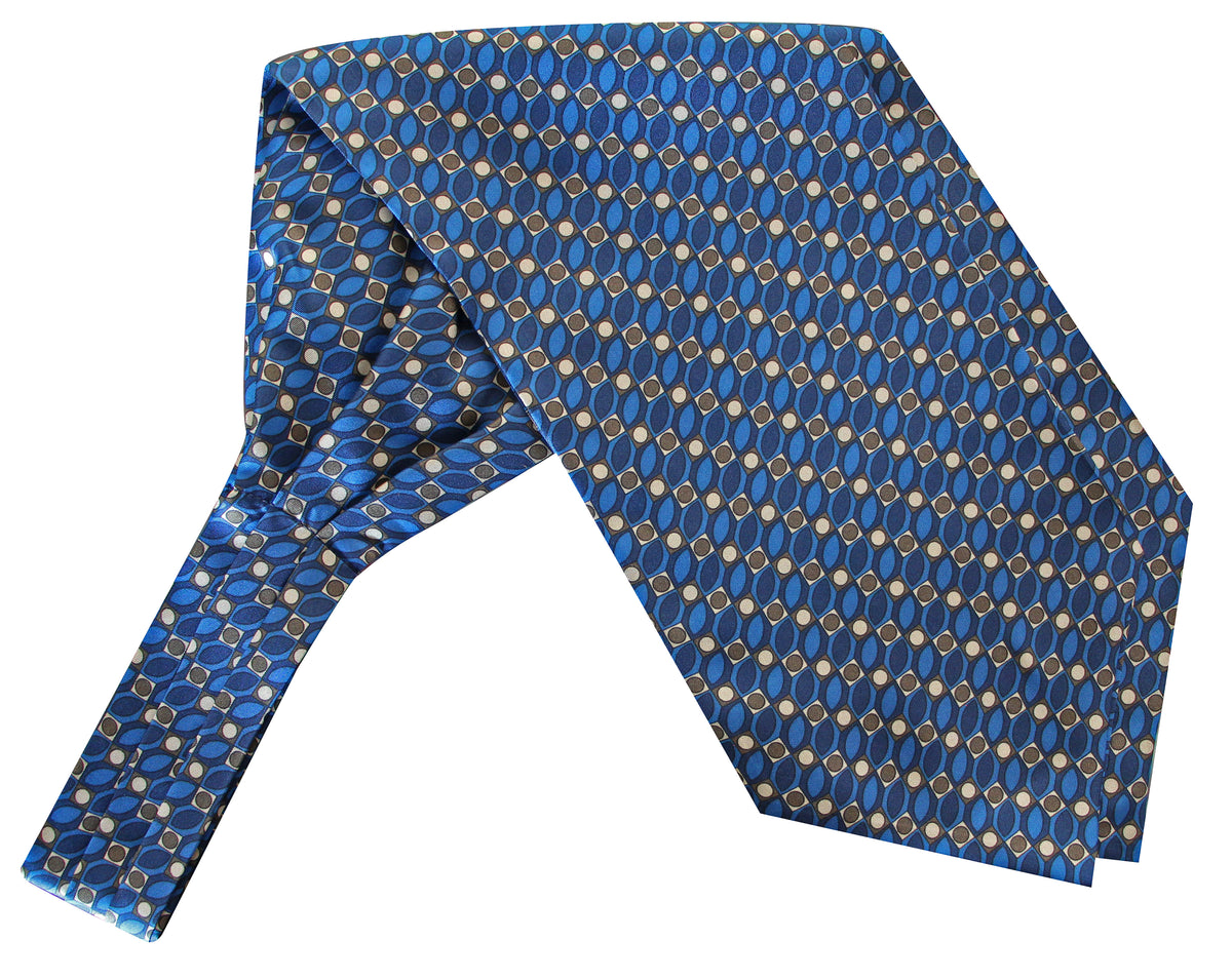 Sciarpa In Seta 100% Twill Uomo/Donna – Paisley Blu Navy – Shhgs QS175-13