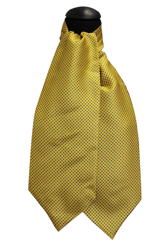 Ascot Tessago in seta 100% giallo disegno 19