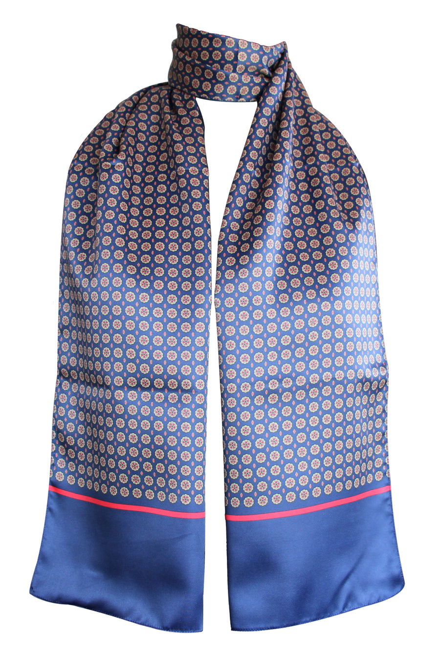 Blue & Red Men's Satin Scarf 35x160 cm