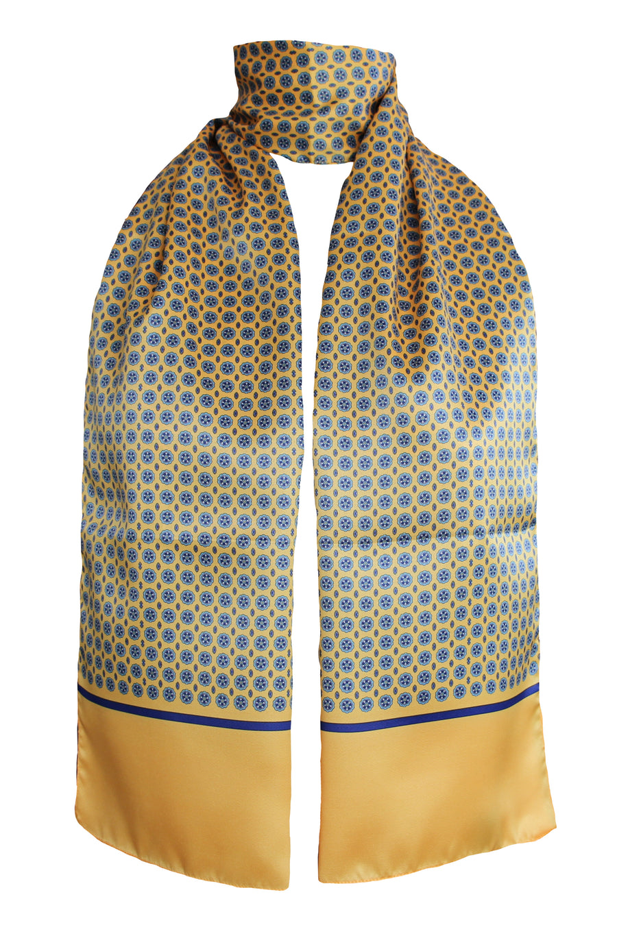 Yellow Men's Satin Scarf 35x160 cm
