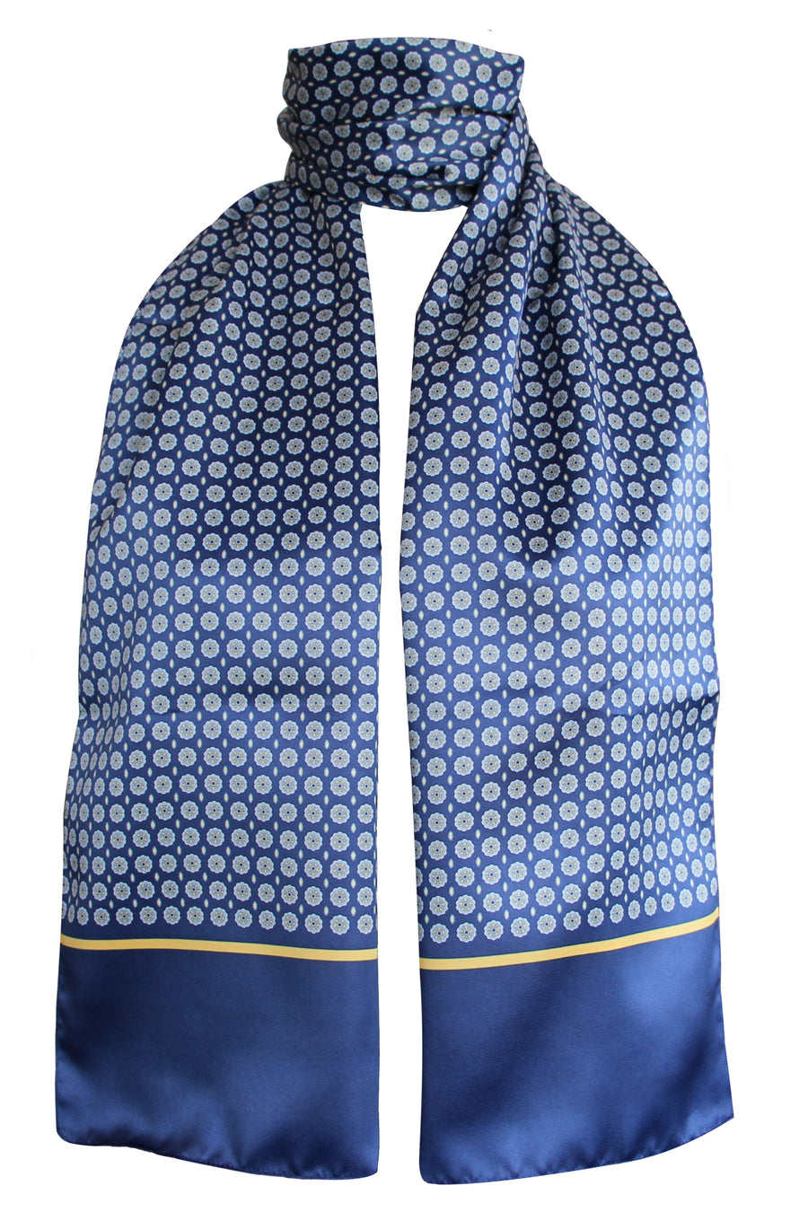 Blue & Mustard Men's Satin Scarf 35x160 cm