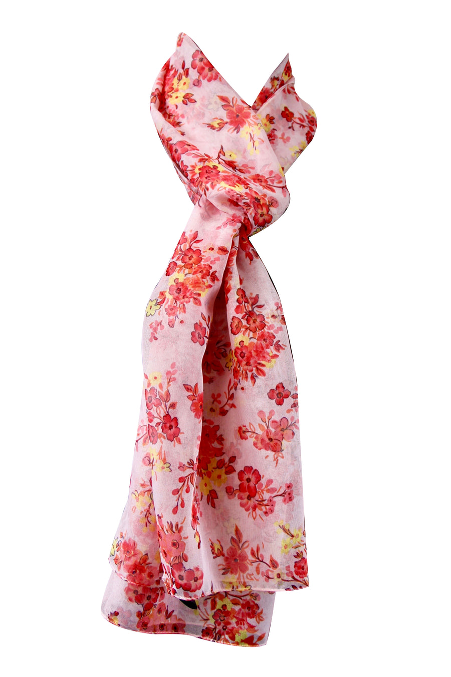 Pink 100% Polyester Chiffon Scarf 45x180 cm