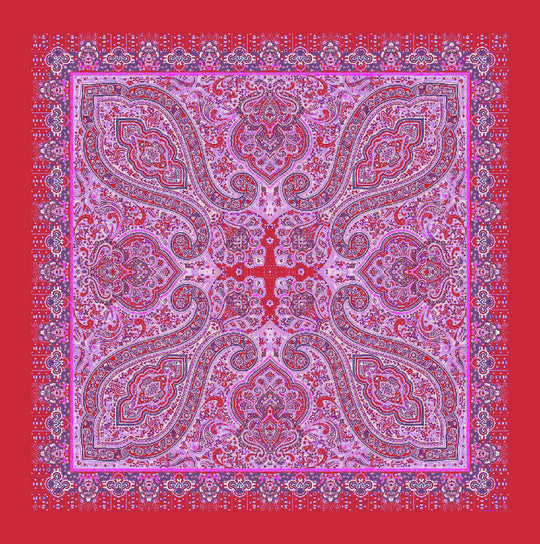 Scialle Tessago in lana 100% rosso fragola