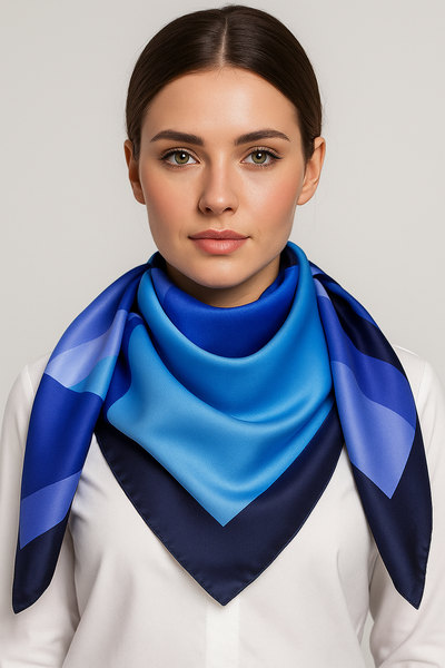 Foulard poly 100% dis 62785 var 27 blu azzurro