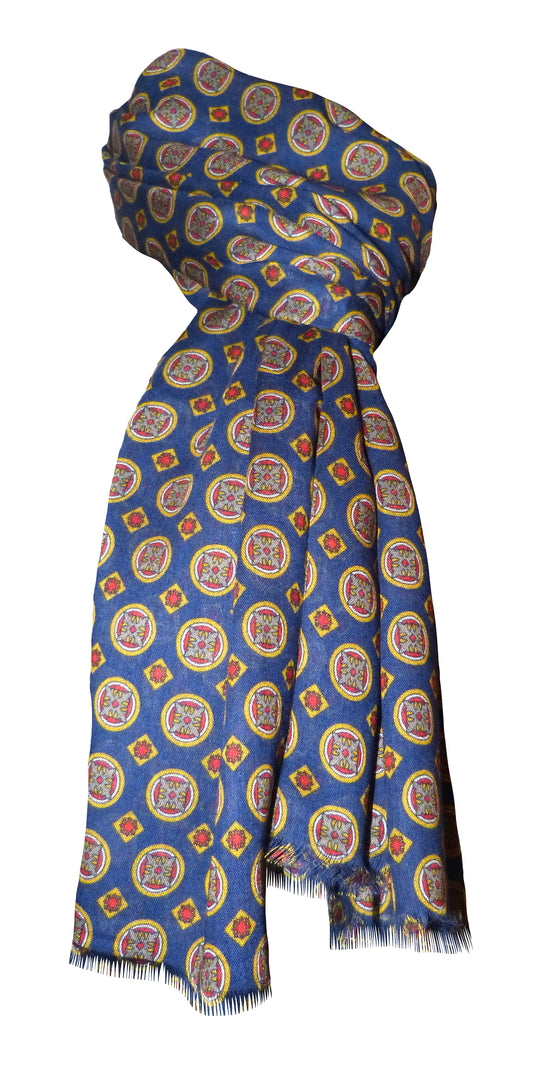 Wool blend stole design 57663 variant 1 - blue red