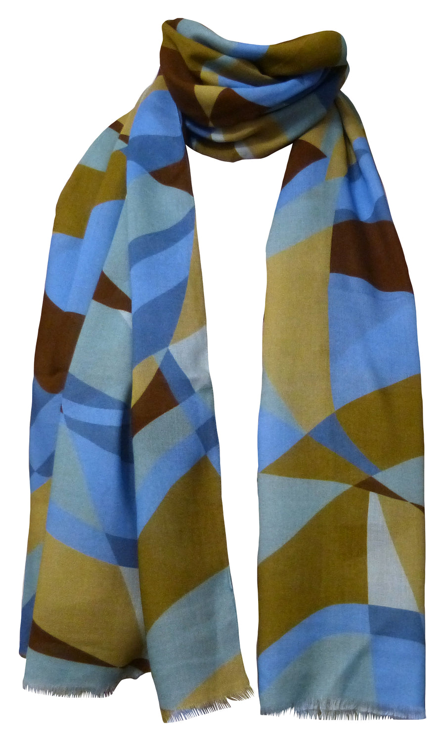 Stola misto lana disegno 54326 var 21 moro - azzurro