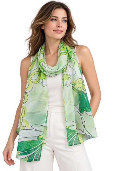Stola Chiffon Poly 100% Dis 54357 var 23 Verde — indossato, foto Tessago