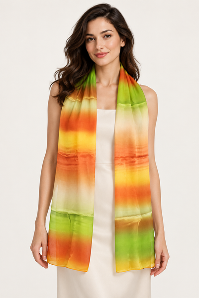 Stola Voile Poly 100% Dis 53697 var 3 — indossato, foto Tessago