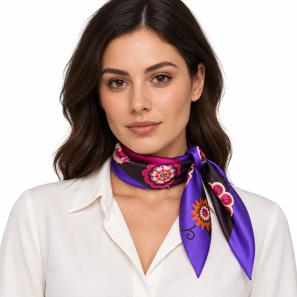 Foulard Poly 100% Dis 60550 var 1 — indossato, foto Tessago