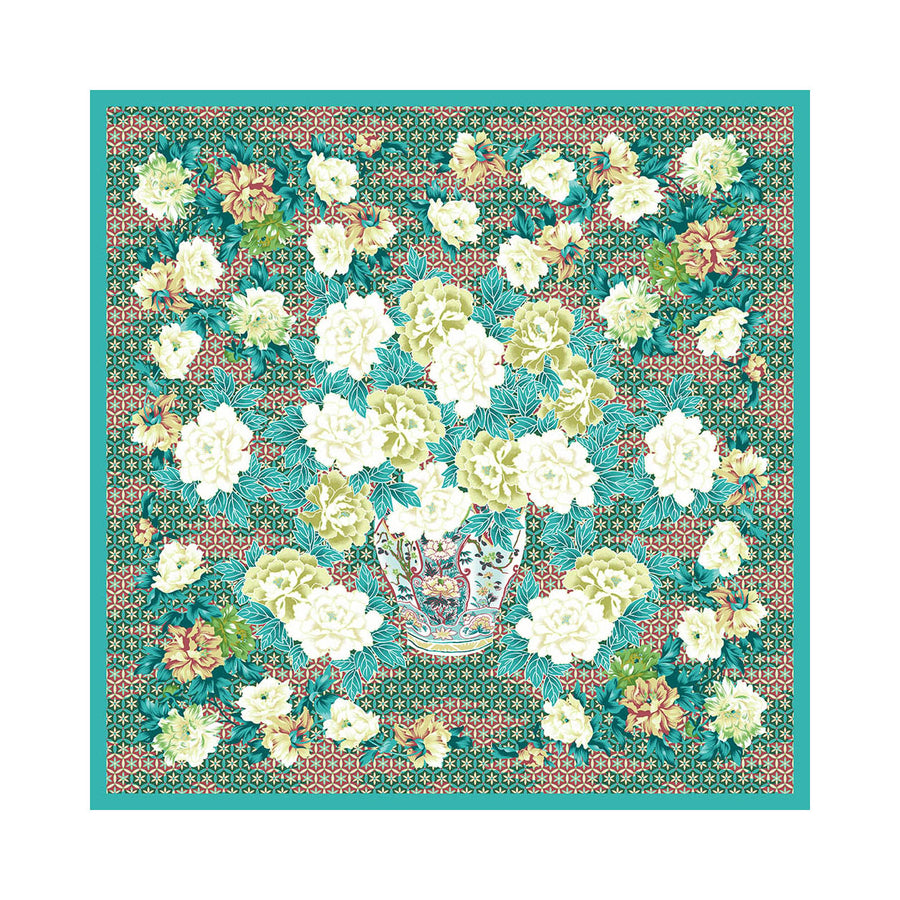 Grand foulard Tessago in seta raso 100% verde