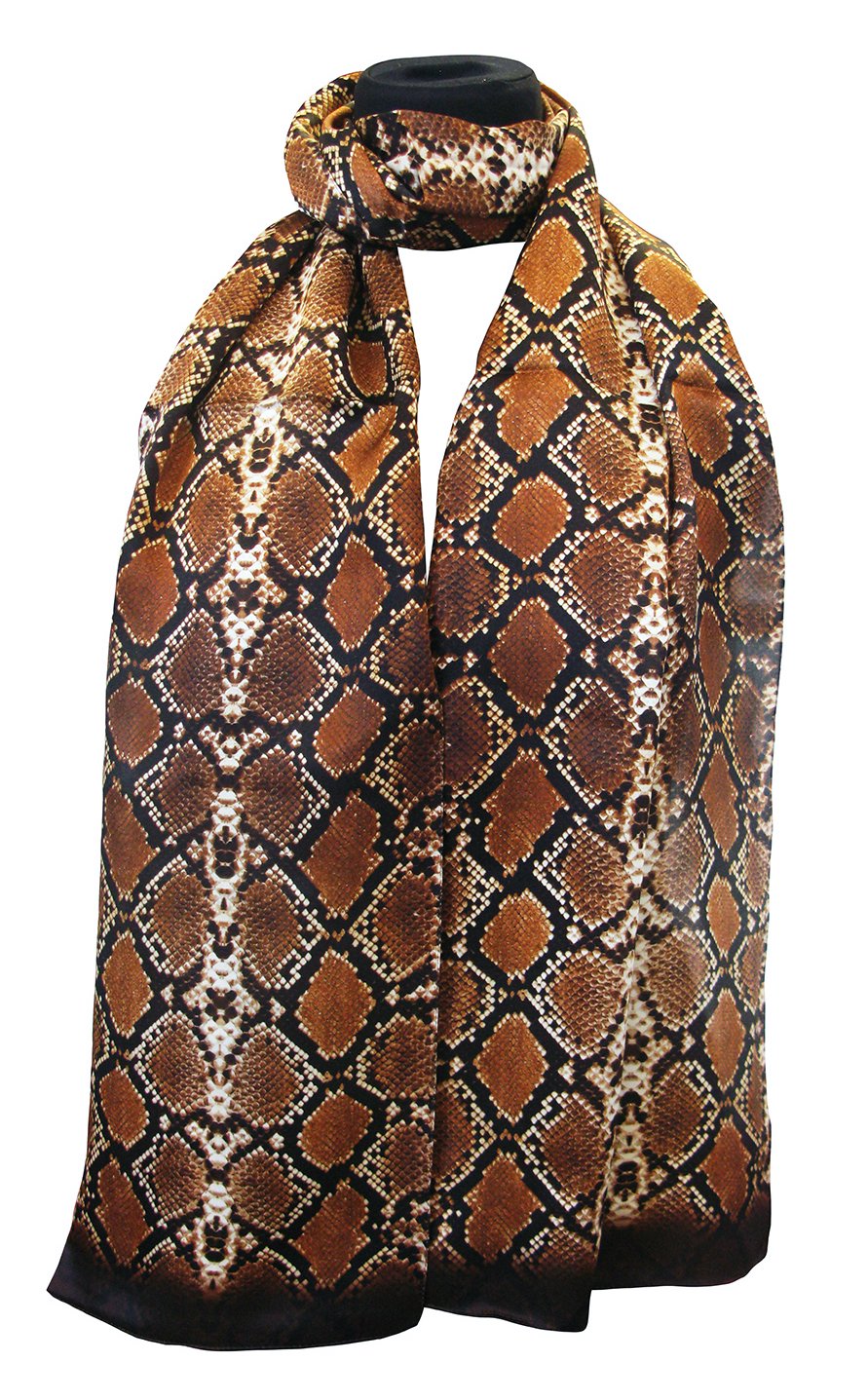 Sciarpa Tessago in seta 100% stampa pitone 45x180 cm