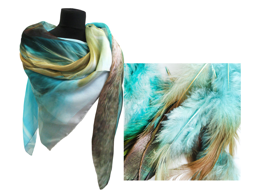 Grand foulard Tessago in seta raso 100% disegno 57259