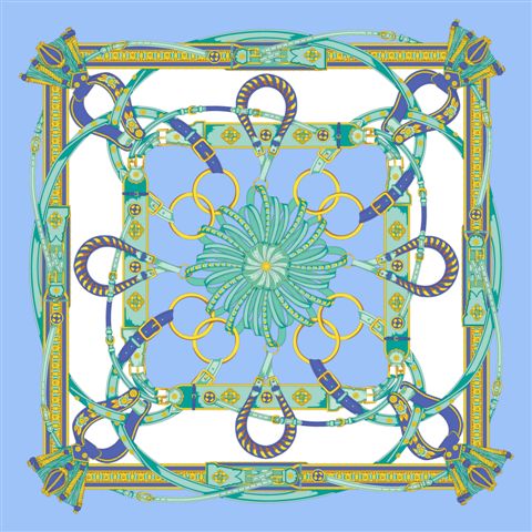 Grand foulard Tessago in seta 100% 110x110 cm