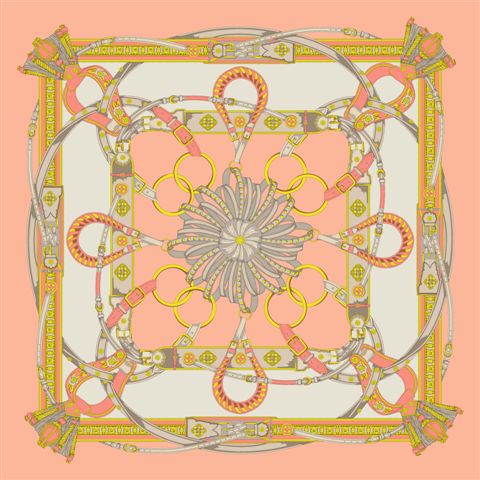 Grand foulard Tessago in seta 100% 110x110 cm salmone