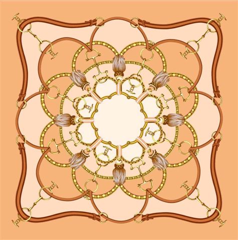 Grand foulard Tessago in seta 100% 110x110 cm