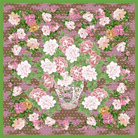 Grand foulard Tessago in seta raso 100% 140x140 cm