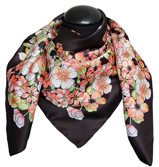 Poly scarf 100% dis 62678 var black - orange