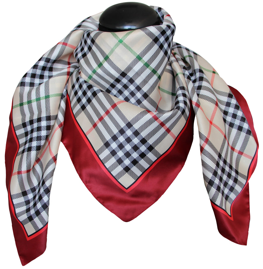Foulard poly 100 % dis 62689 var 4 bordeaux