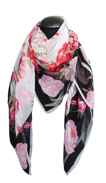 Grand Foulard Seta 100% disegno Fiori