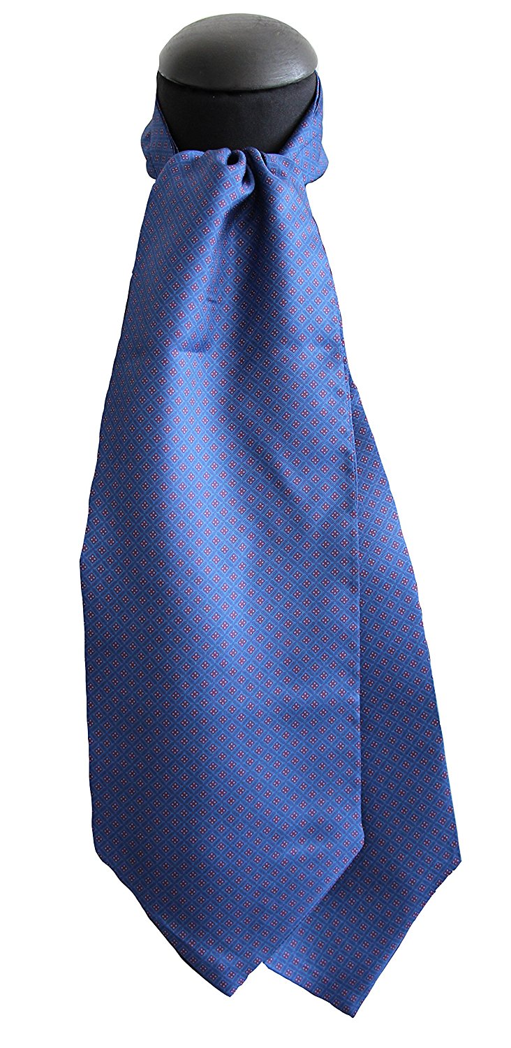 Ascot Tessago in seta 100% blu e bordeaux
