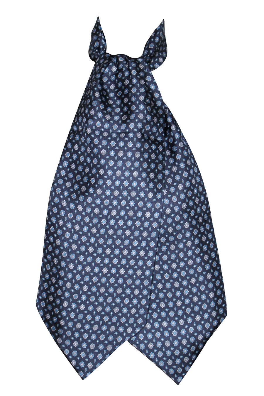 Ascot Tessago in seta 100% blu e azzurro disegno 12278