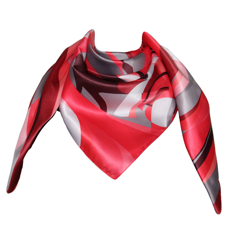 Foulard Poly 100% dis 62736 var 21 rosa-grigio