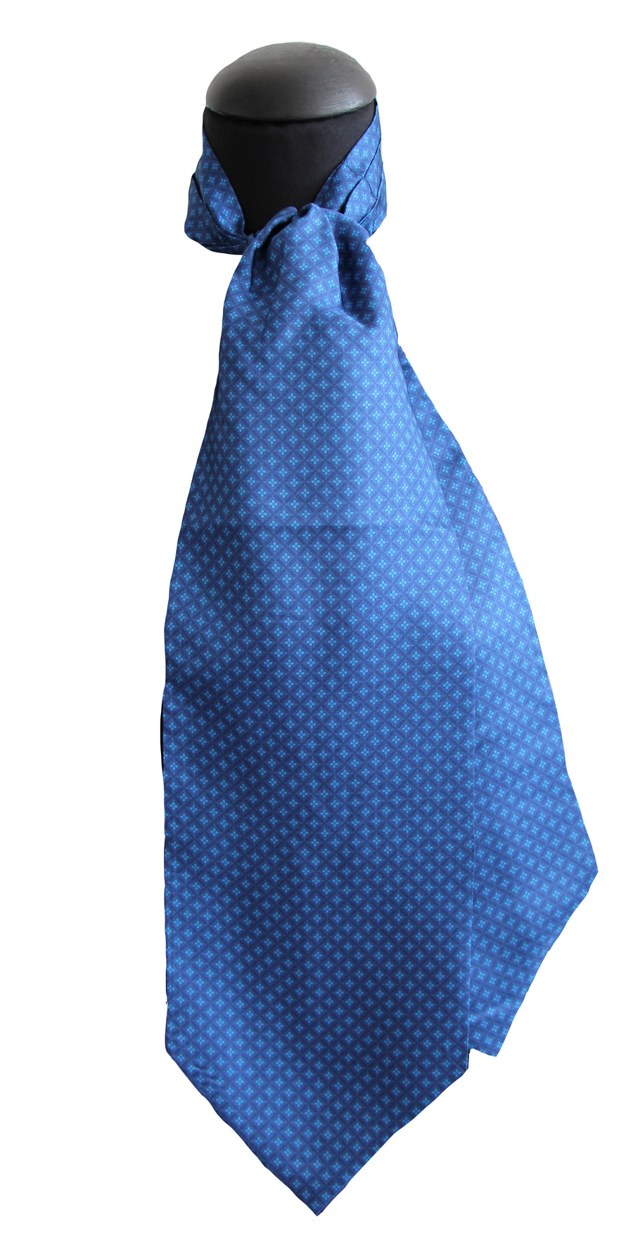 Ascot Tessago in seta 100% blu e azzurro disegno 57416