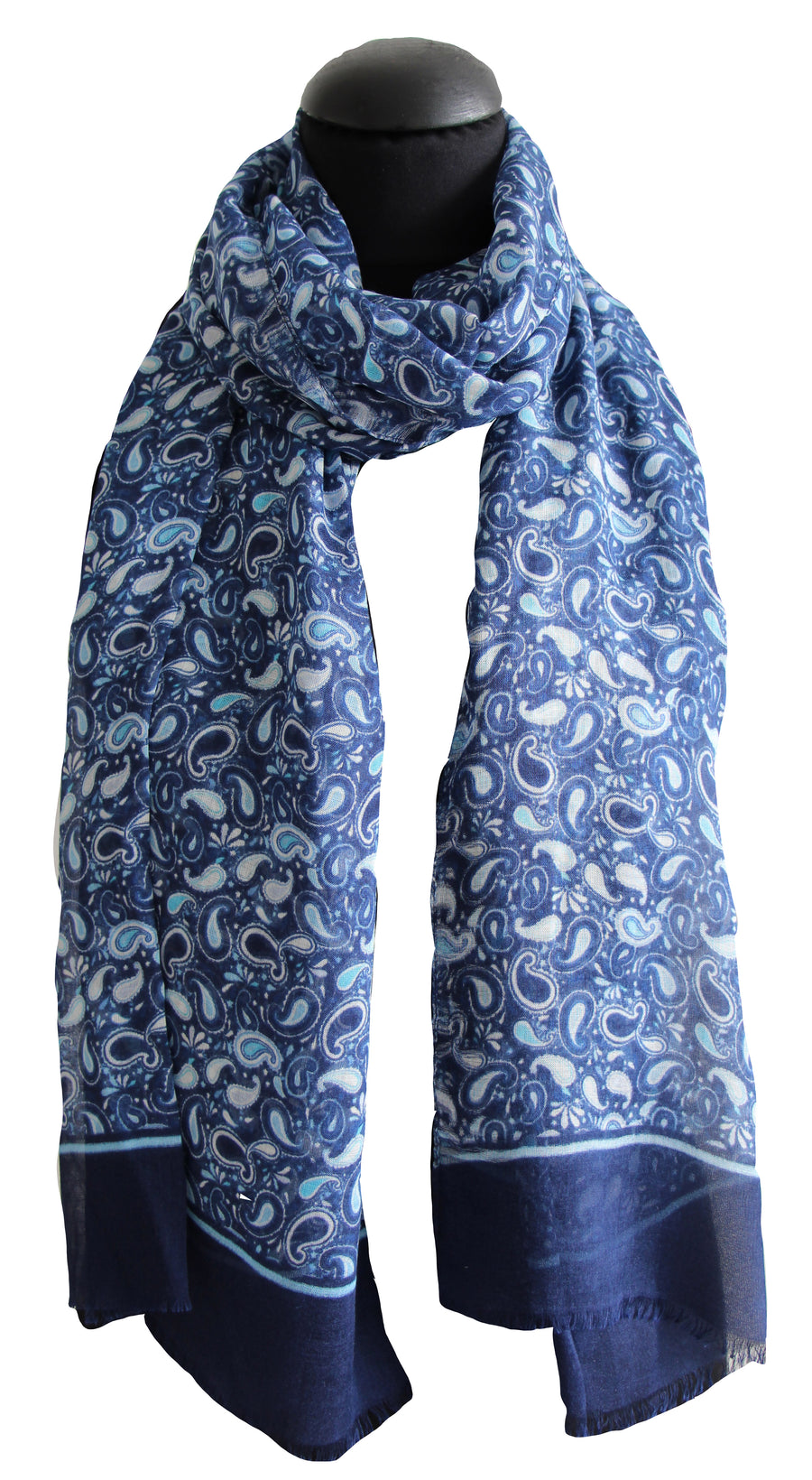 Blue Paisley 100% Modal Scarf 60x180 cm