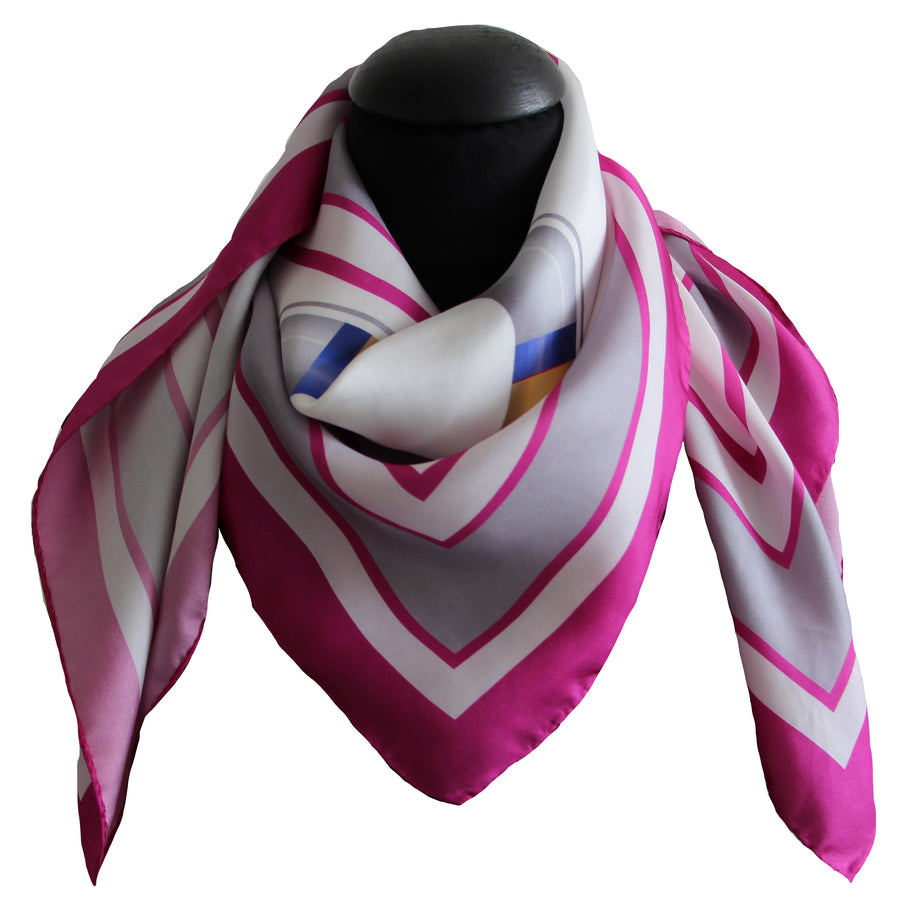 Foulard Tessago in seta twill 90x90 nautico rosa
