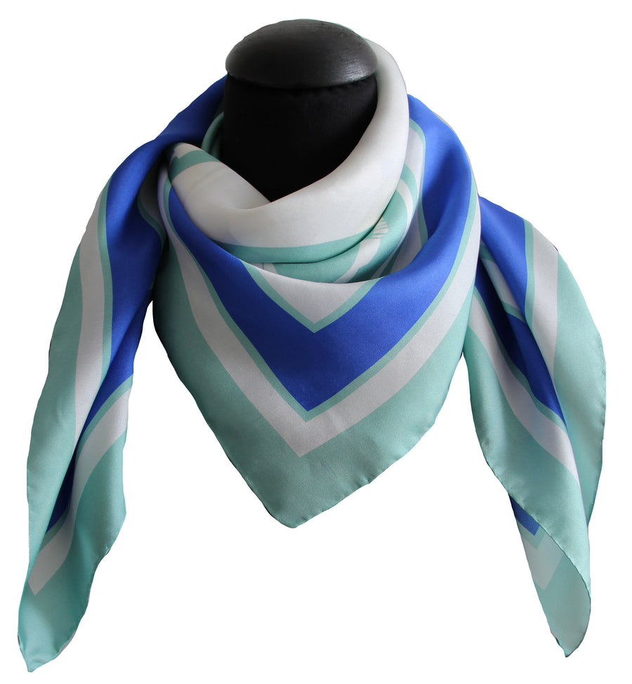 Foulard Tessago in seta twill 90x90 nautico turchese