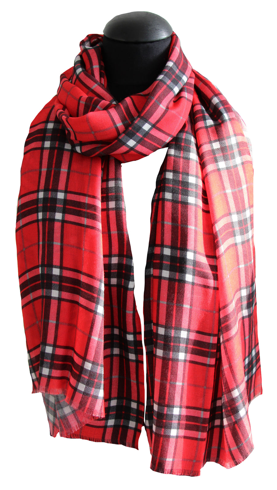 Red Tartan 100% Modal Scarf 60x180 cm
