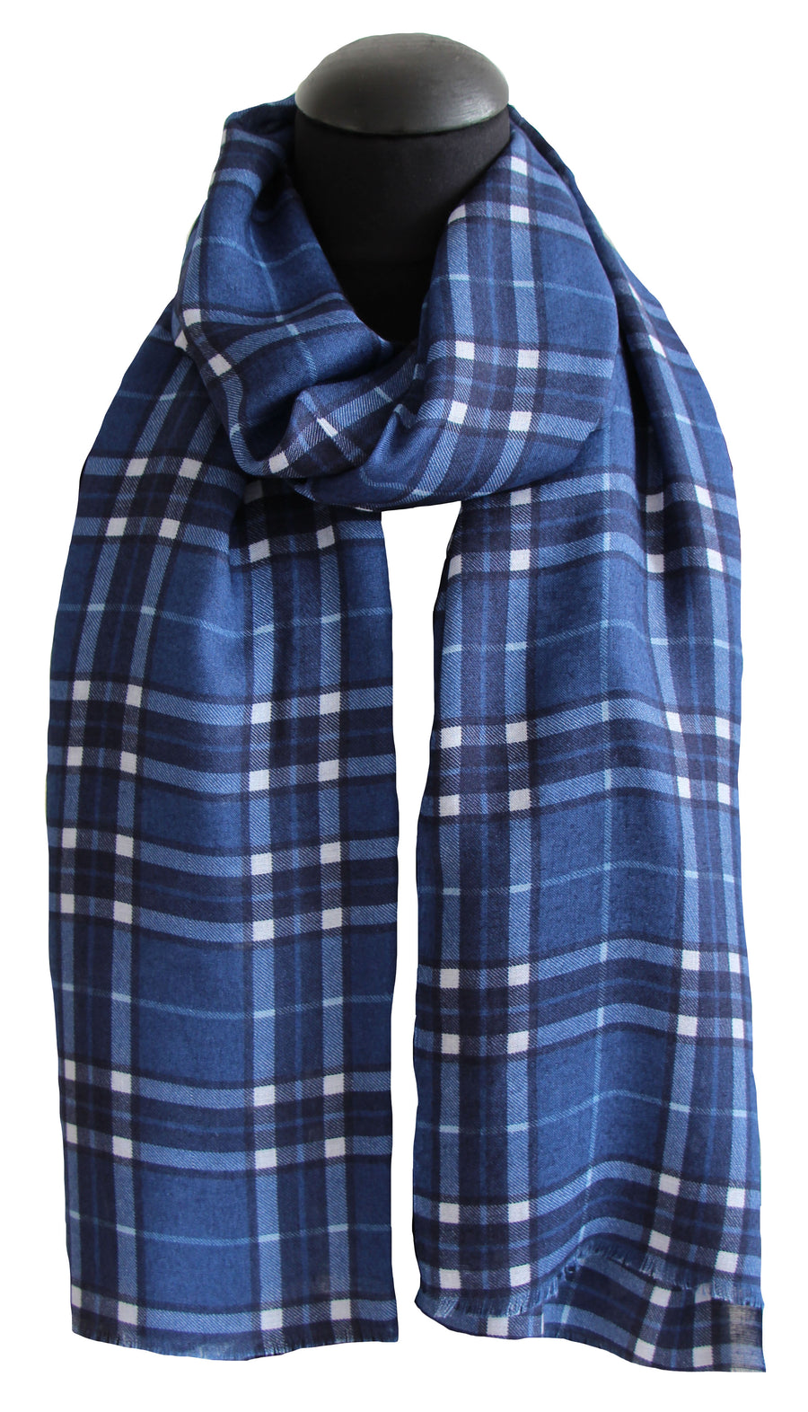 Blue Tartan 100% Modal Scarf 60x180 cm