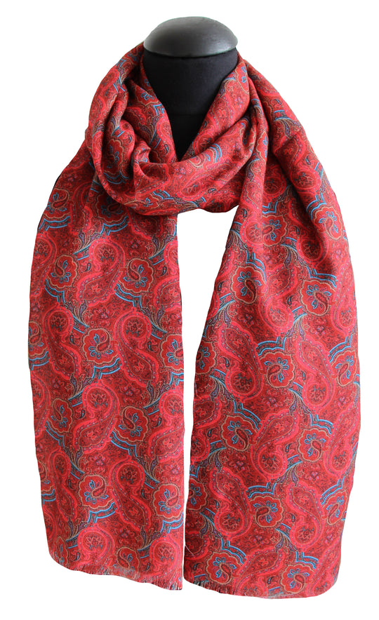 Red Paisley 100% Modal Scarf 60x180 cm