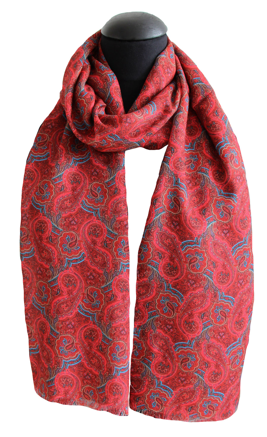 Red Paisley 100% Modal Scarf 60x180 cm