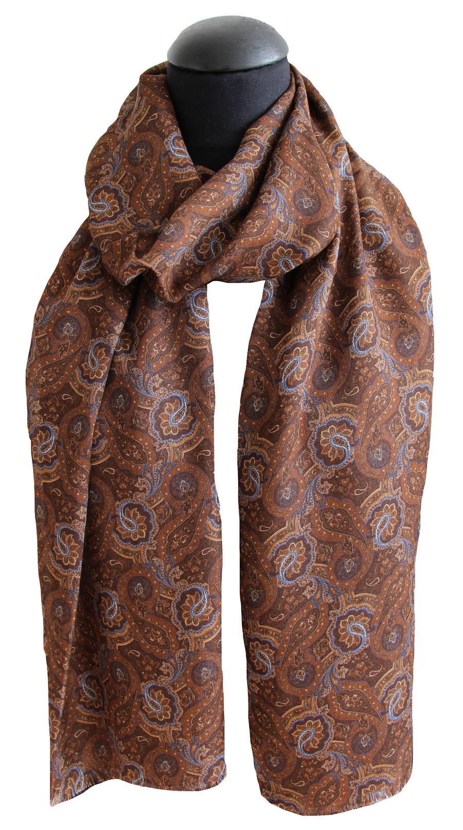 Dark Brown Paisley 100% Modal Scarf 60x180 cm