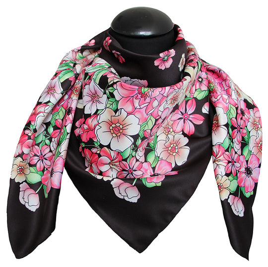Scarf poly 100% dis 62678 var black - pink