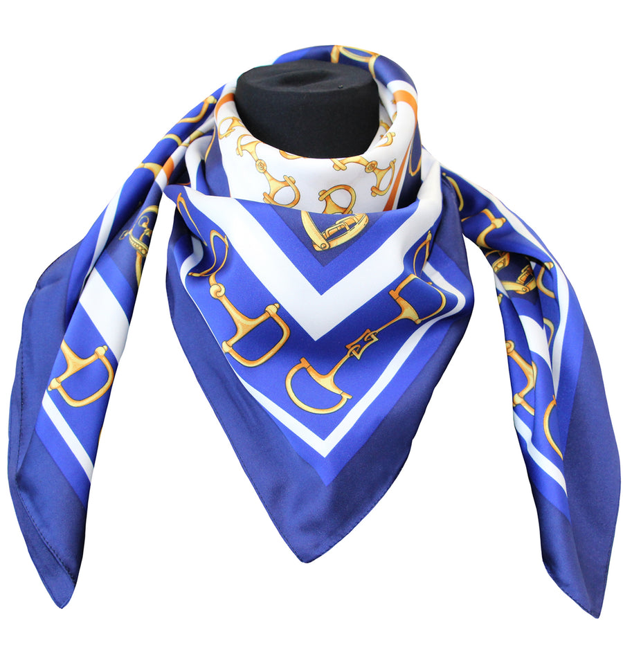 Foulard Poly  100% dis 62682 var 10 Blu royal