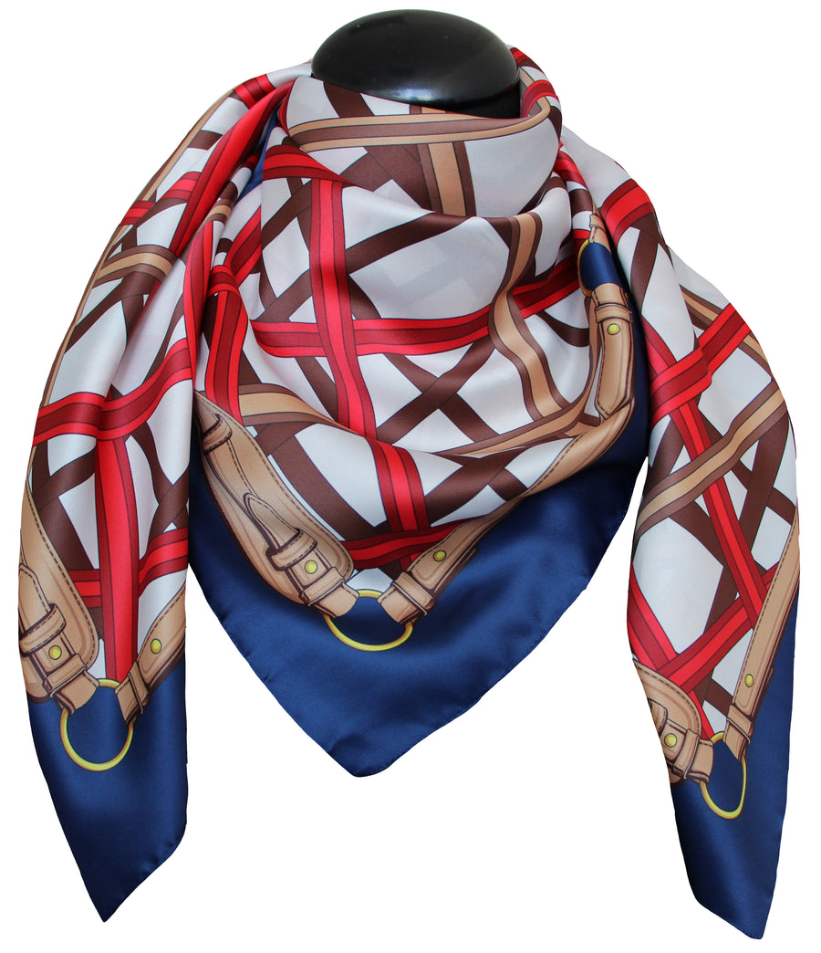 Foulard poly 100% dis 62687 var 1 Blu - rosso