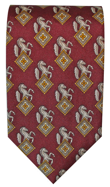 cravatta Seta 100%  stampata dis 6914 bordeaux