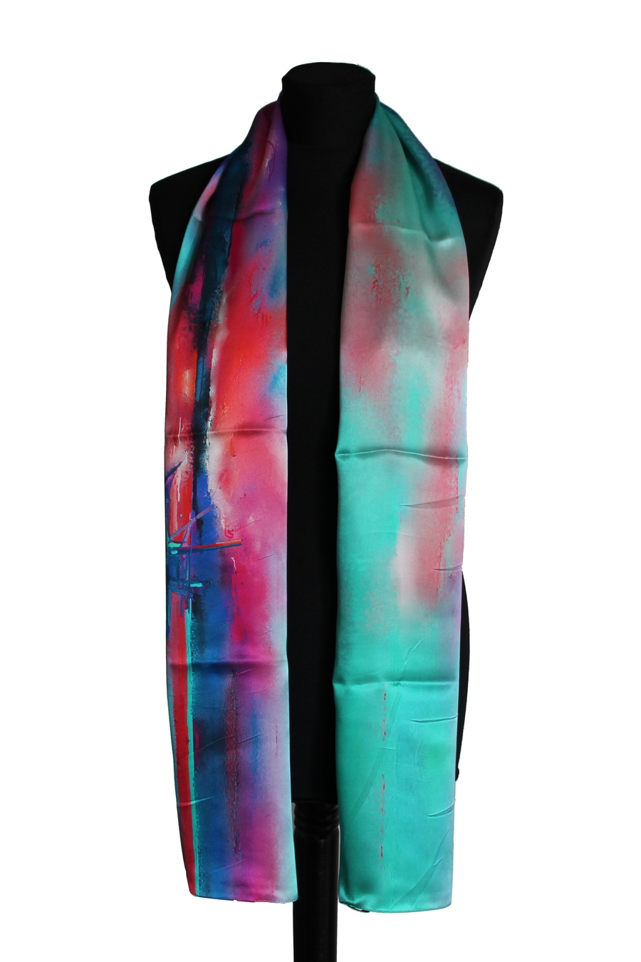 Stola Tessago in seta 100% turchese 45x180 cm