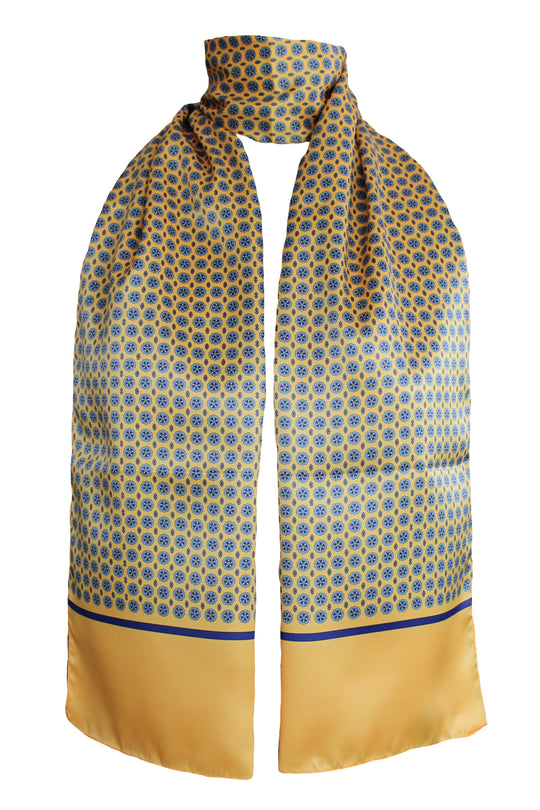 Yellow Men's Satin Scarf 35x160 cm