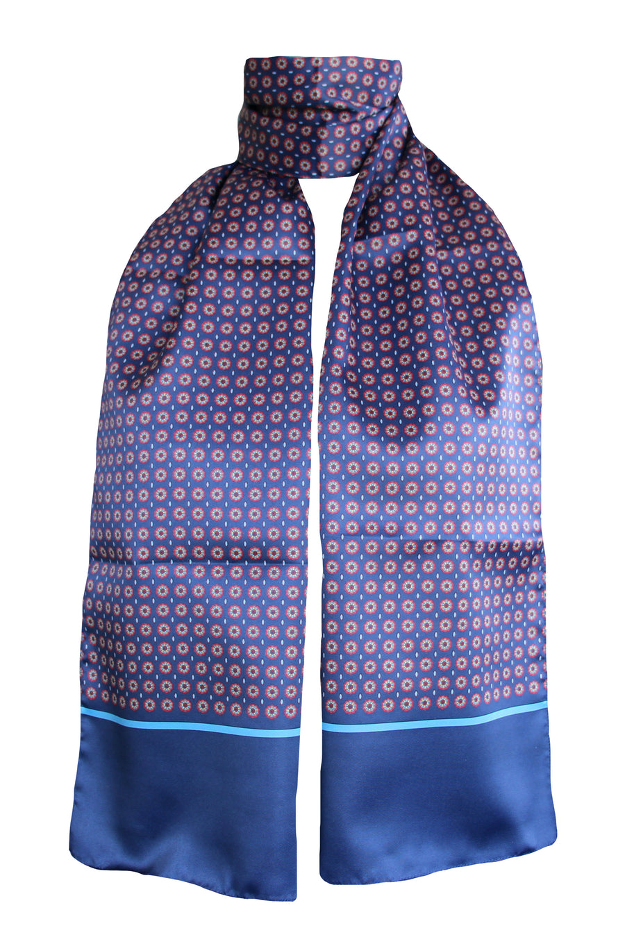 Sciarpa Raso Poly Dis 57696 var 3 Blu - Turchese