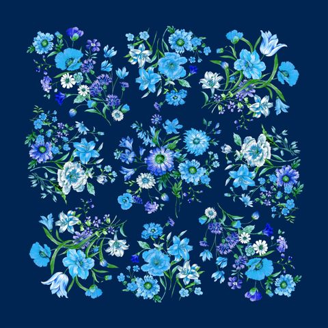 Foulard Poly dis T90004 var 35 Blu