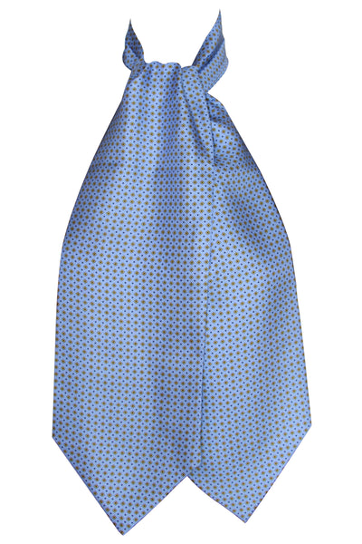 Ascot Tessago in seta 100% azzurro e giallo