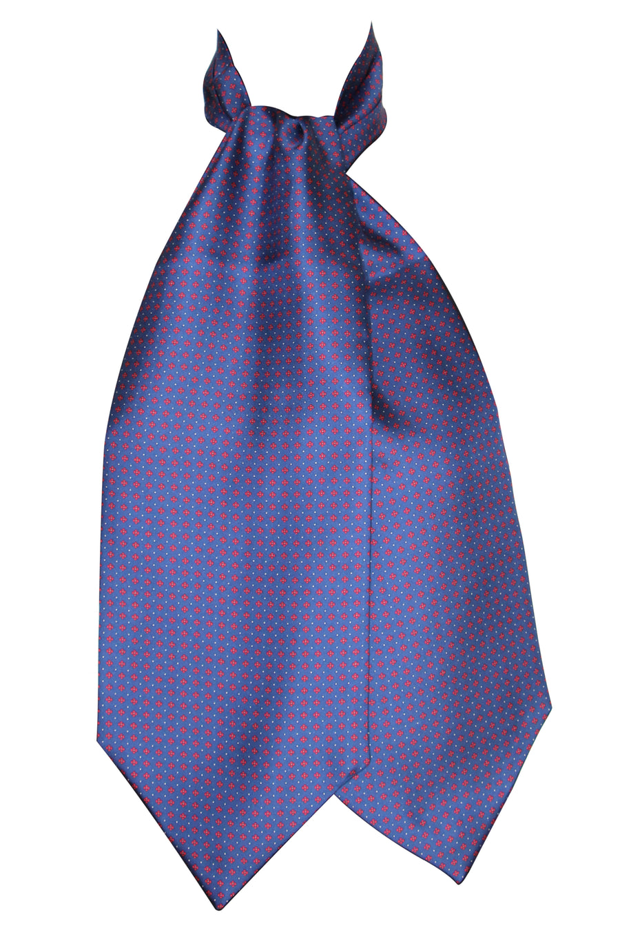 Ascot Tessago in seta 100% blu e rosso