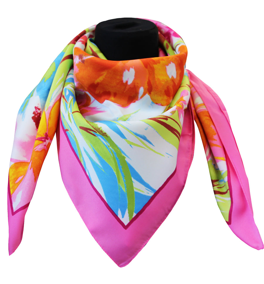 Foulard Poly 100% dis 62648 var 23 rosa