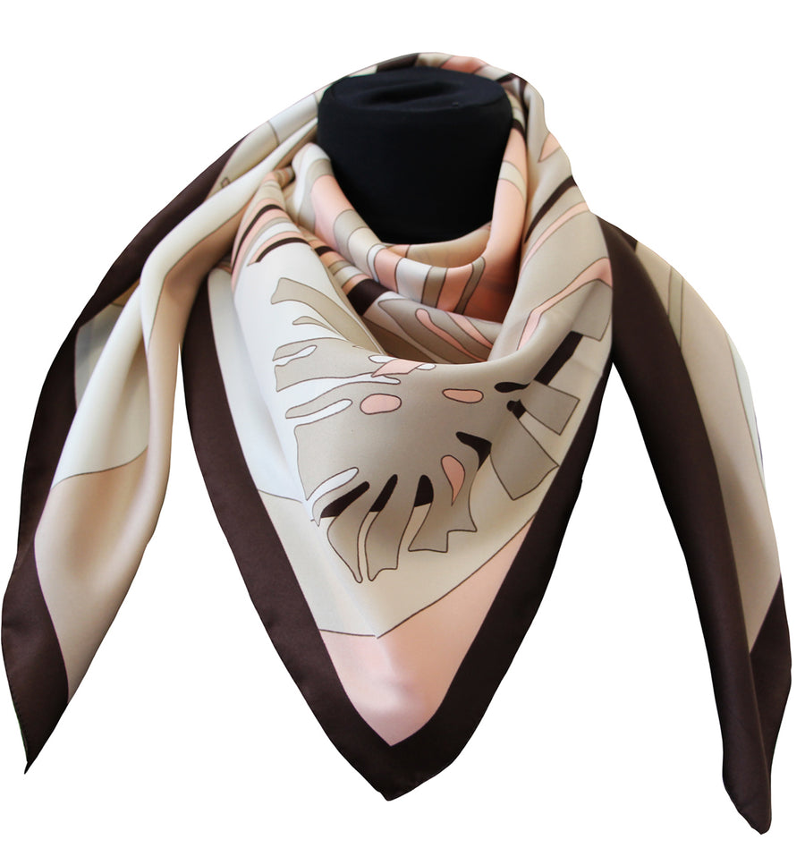 foulard poly 100 % dis giungla var beige
